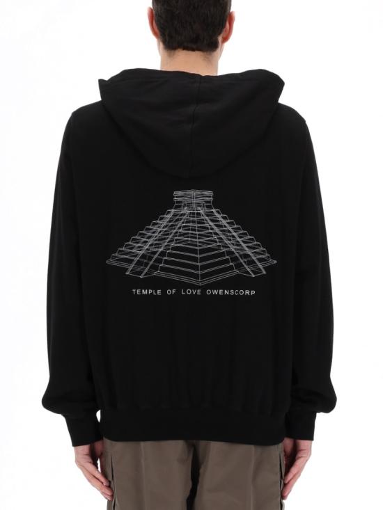 26SS 릭 오웬스 후드 티셔츠 RR01F2281 BAEP160911 Black - RICK OWENS