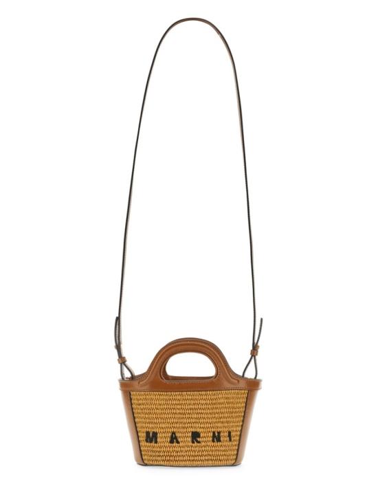  마르니 레더 & 라피아 트로피컬리아 마이크로백 BMMP0067Q0 P386000M50 Brown - MARNI