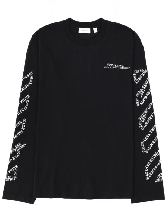 26SS 오프화이트 긴팔 티셔츠 44MAB09C S26J002001 Black