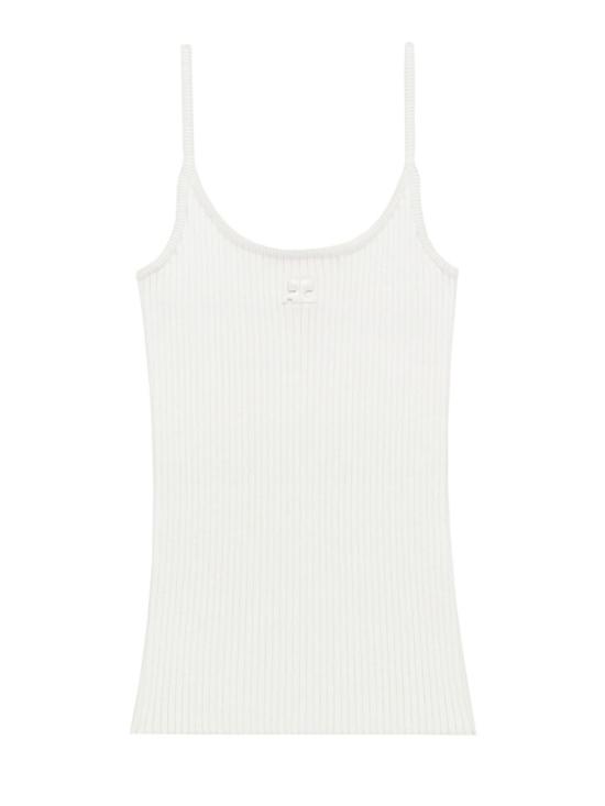  쿠레쥬 니티드 탱크탑 PERMDE012 FI00010001 White