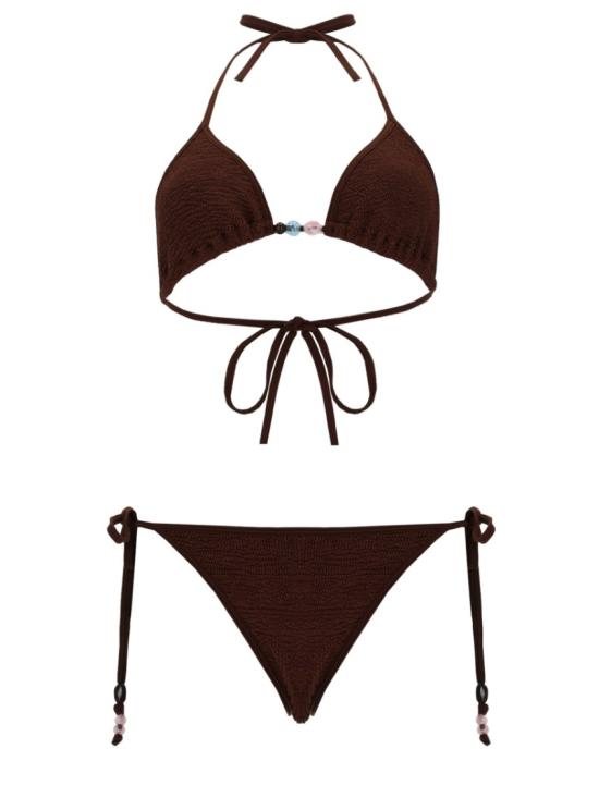 26SS 훈자 지 비치웨어 B GINA BDD METALLICCHOCOLATE Black