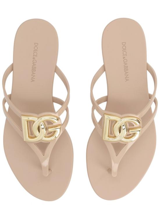 26SS 돌체앤가바나 러버 비치웨어 슬라이드 CW2418 AY8178B185 Neutrals - DOLCE & GABBANA