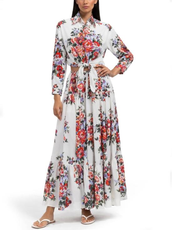 26SS 돌체앤가바나 플라워 부케 프린트 코튼 셔츠 F5T76T HS5UUHA5ZO White - DOLCE & GABBANA
