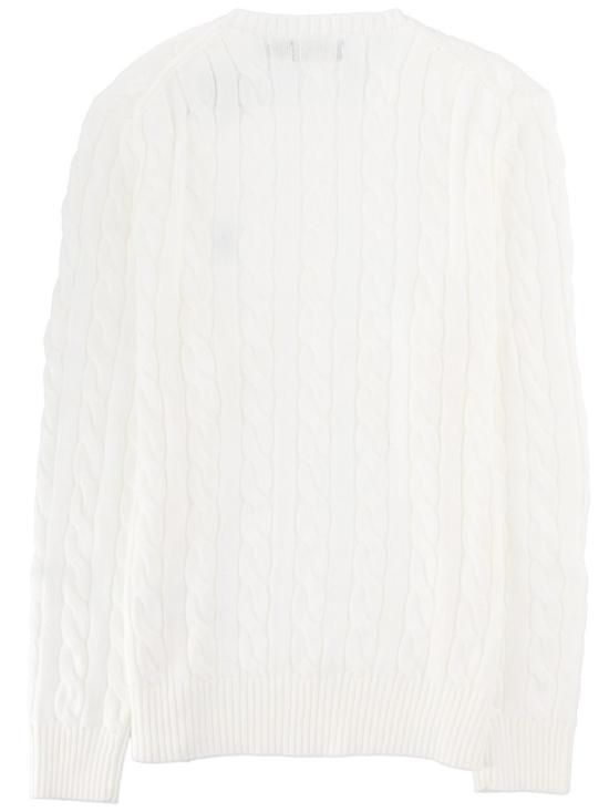 26SS 폴로 랄프로렌 로고 자수 케이블 니트 스웨터 710775885 033WHITE White - POLO RALPH LAUREN