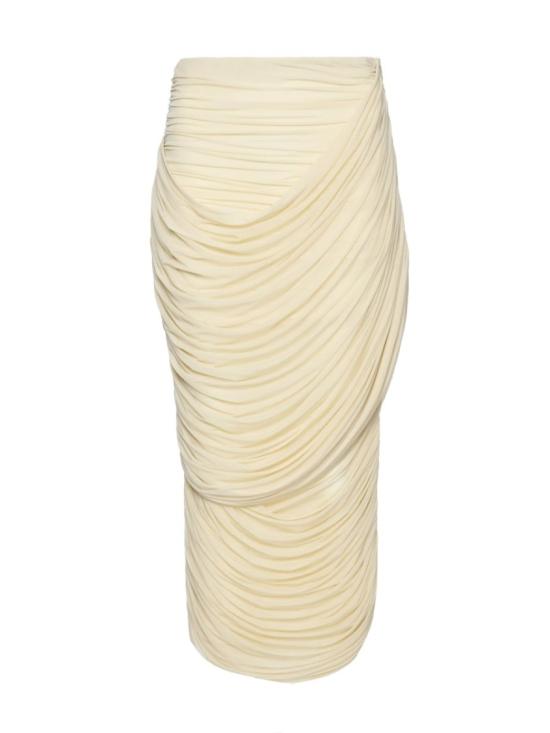 25FW 마그다뷰트림 롱 스커트 234925 BEIGE White