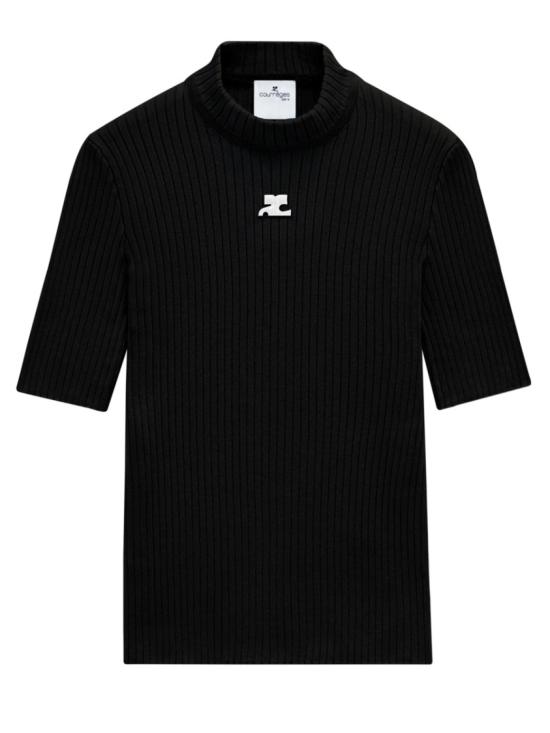  쿠레쥬 리에디션 니트 탑 숏슬리브 PERMPU026 FI00019999 Black