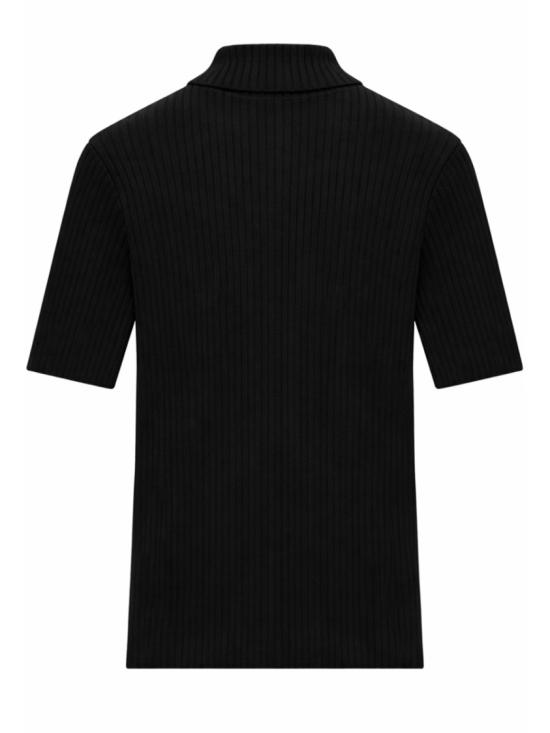  쿠레쥬 리에디션 니트 탑 숏슬리브 PERMPU026 FI00019999 Black - COURREGES