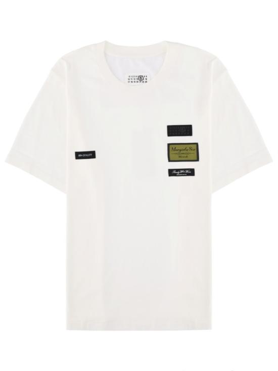 26SS MM6 메종마르지엘라 라벨 패치 티셔츠 SH0GC0069 S24311101 White