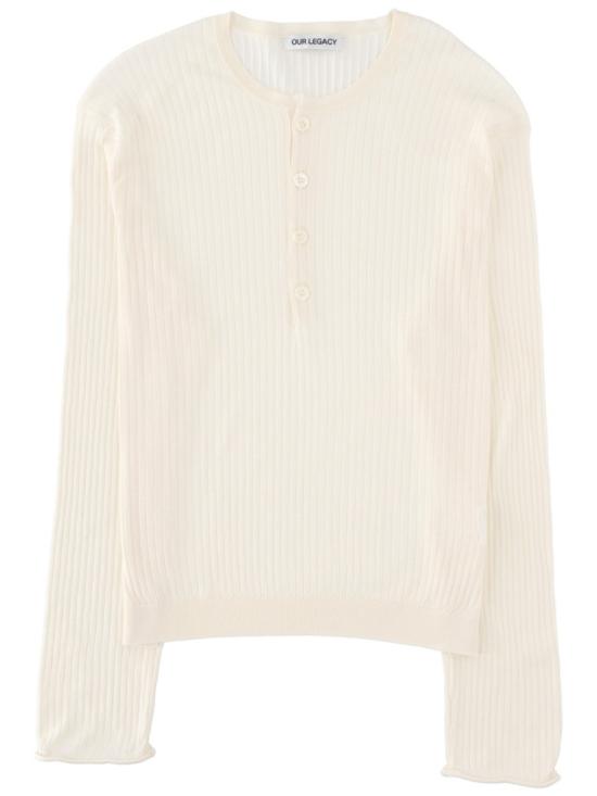 26SS 아워레가시 파인 헨리 코튼 티셔츠 M2263FI IVORYCOTTONCREPE White