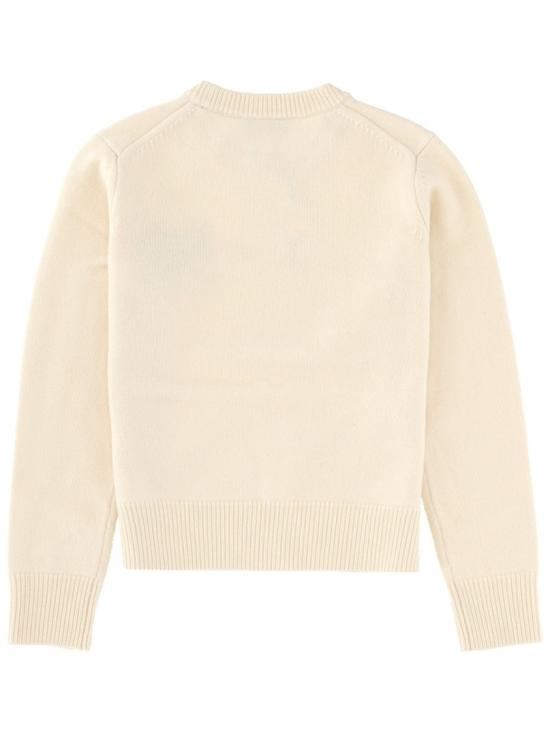 25FW 메종키츠네 폭스 헤드 인타르시아 메리노 스웨터 NW00808KM0329 0395 White - MAISON KITSUNE