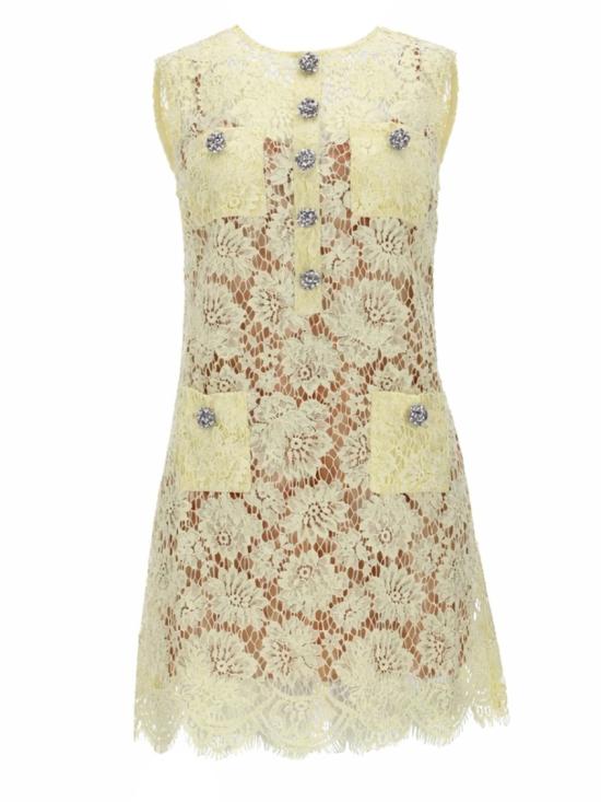 26SS 셀프 포트레이트 숏 원피스 RS26 217S Y YELLOW Neutrals