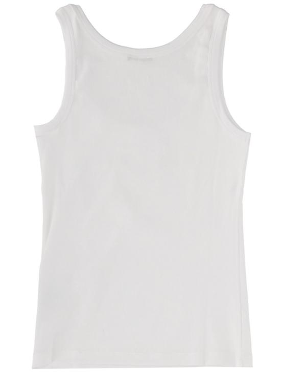 26SS 베르사체 로고 패피 리브드 스트레치 코튼 탱크탑 1023210 1A172221W000 White - VERSACE