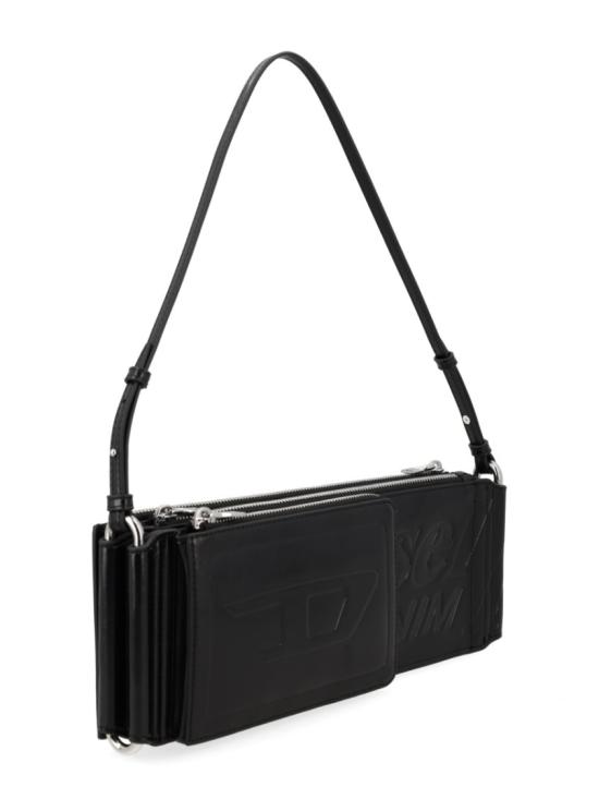 26SS 디젤 플래그-D 모듈러 로고 엠보스드 숄더백 X10713 P8822T8013 Black - DIESEL