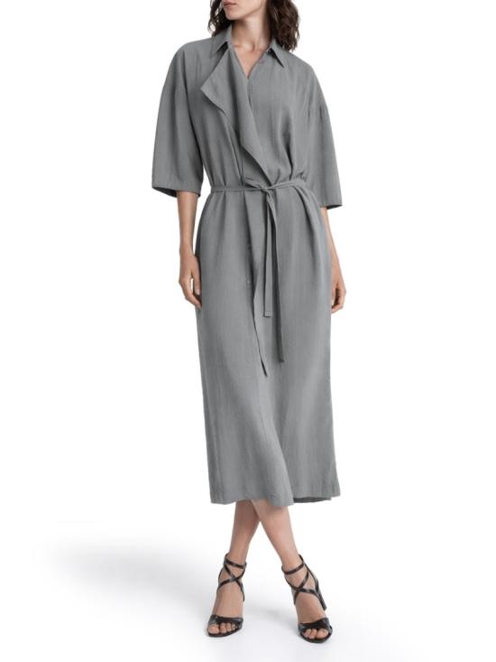 26SS 르메르 비대칭 셔츠 드레스 드라이 실크 DR1162 LF1308BK928 Grey - LEMAIRE