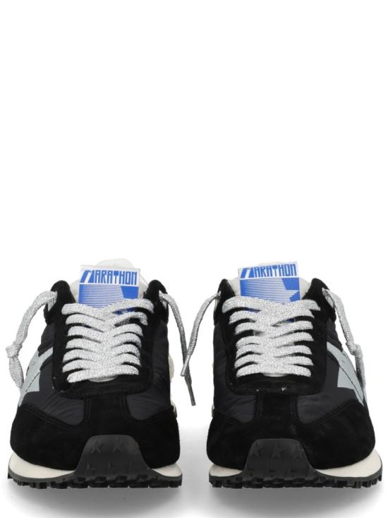  골든구스 립스탑 나일론 어퍼 & 실버 스타 마라톤 스니커즈 GMF00684 F00567590179 Black - GOLDEN GOOSE