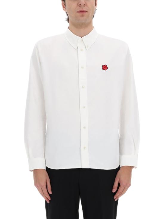26SS 겐조 보케 플라워 엠브로이더드 캐주얼 셔츠 FG55CH4109LO 01 White - KENZO