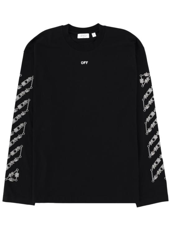 26SS 오프화이트 긴팔 티셔츠 44MAB09C S26J001001 Black