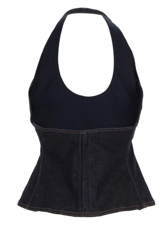 26SS 자크뮈스 라부아 데님 홀터 탑 TOW00890AD0 0041390 Black - JACQUEMUS