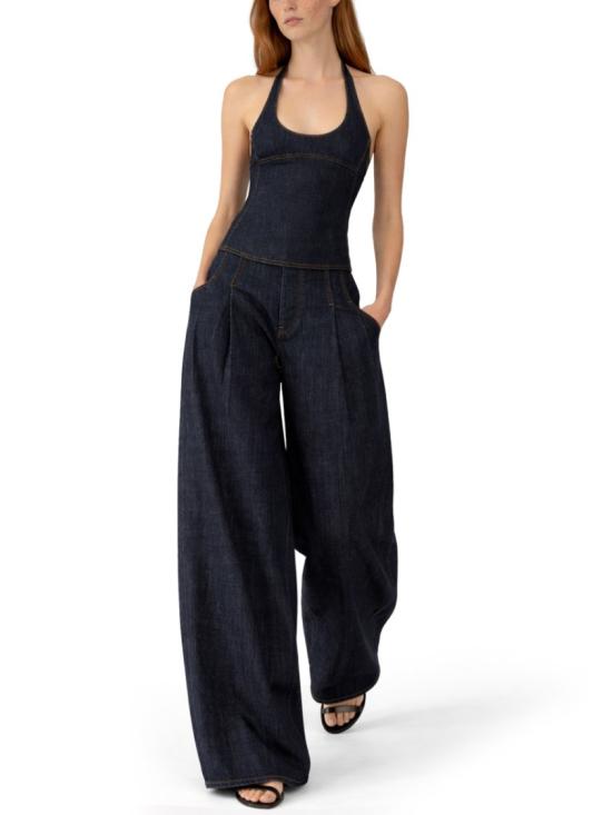 26SS 자크뮈스 라부아 데님 홀터 탑 TOW00890AD0 0041390 Black - JACQUEMUS