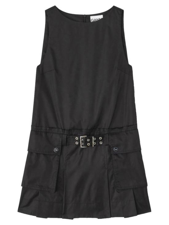 26SS 가니 미디 원피스 A1030167 099 Black
