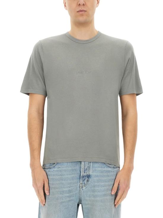 25FW 생로랑 반팔 티셔츠 818535 YBHD21467 Grey