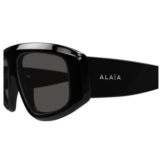  알라이아 선글라스 볼드한 오버사이즈 직사각형 , 유광 블랙 아세테이트 소재 - ALAIA
