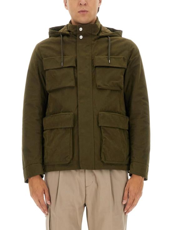 25FW 에르노 왁스드 테크니컬 코튼 쇼트 파카 PI001250U 13800Z7740 Green
