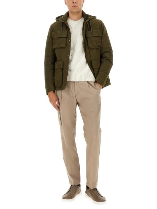 25FW 에르노 왁스드 테크니컬 코튼 쇼트 파카 PI001250U 13800Z7740 Green - HERNO