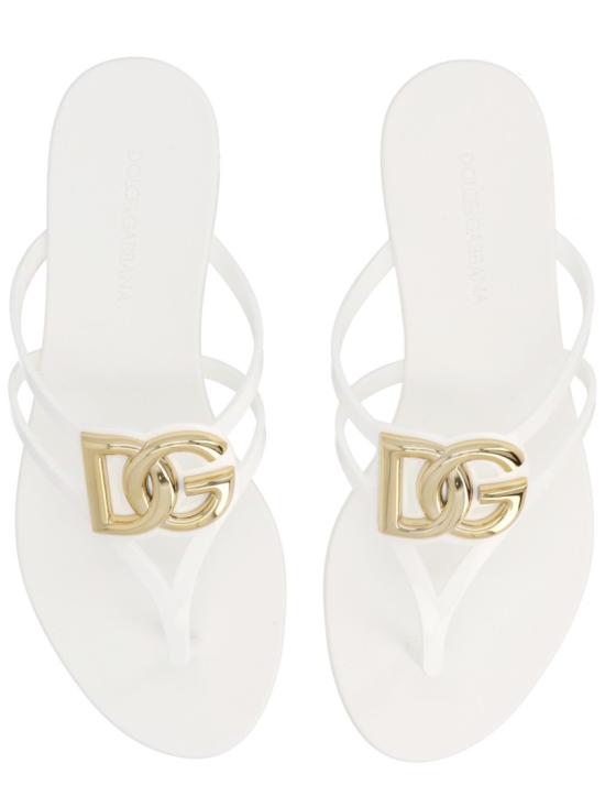26SS 돌체앤가바나 러버 비치웨어 슬라이드 CW2418 AY81780001 White - DOLCE & GABBANA