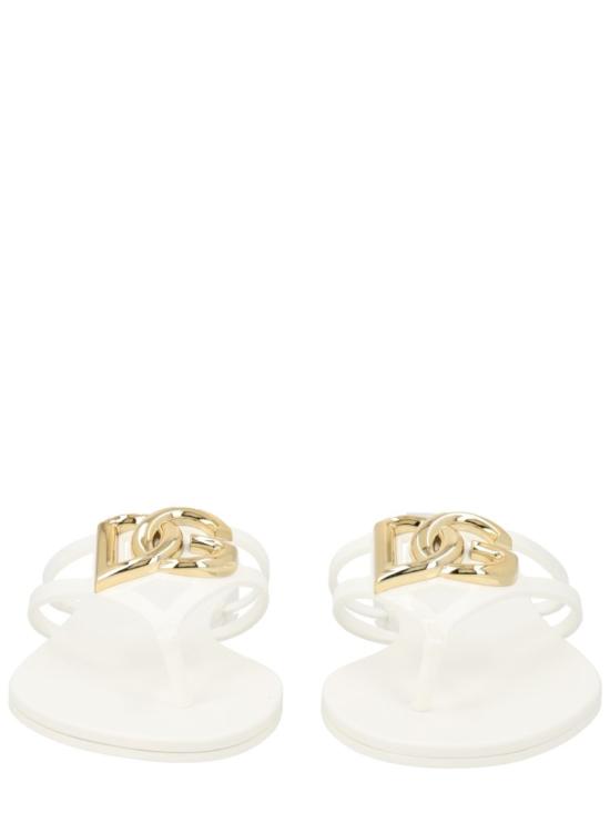 26SS 돌체앤가바나 러버 비치웨어 슬라이드 CW2418 AY81780001 White - DOLCE & GABBANA