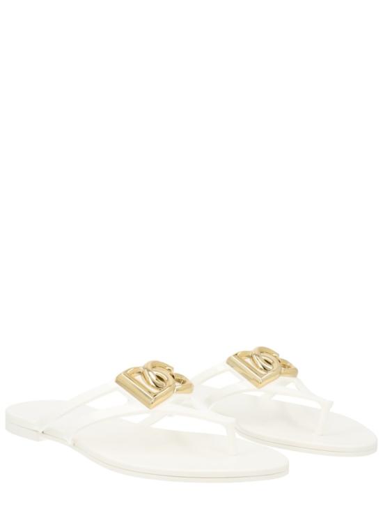26SS 돌체앤가바나 러버 비치웨어 슬라이드 CW2418 AY81780001 White - DOLCE & GABBANA