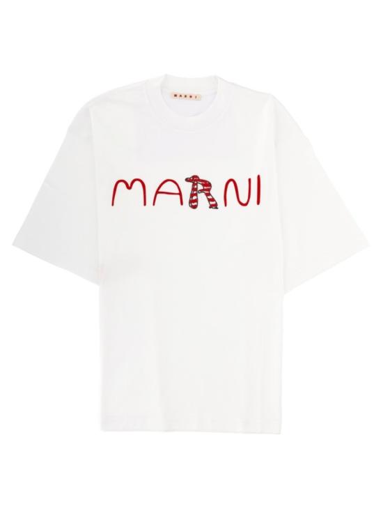 26SS 마르니 반팔 티셔츠 HUMU0223S2 USCY86LOW01 White