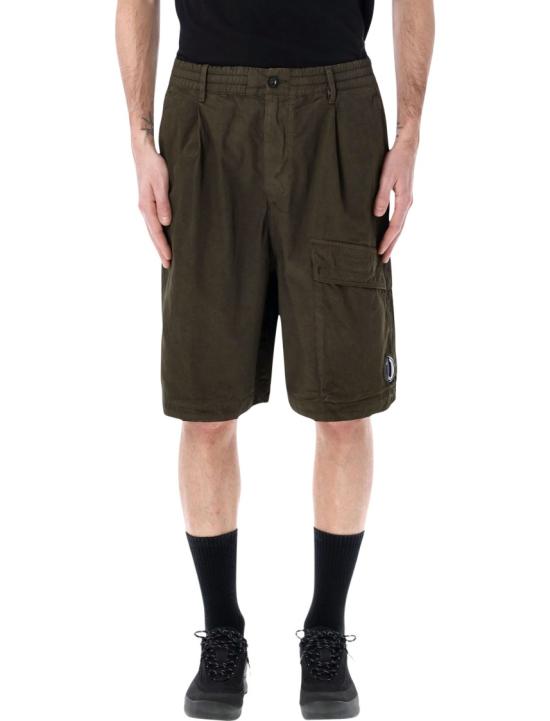 26SS 씨피 컴퍼니 스트레치 사틴 카고 렌즈 쇼츠 20CMBE127A110325G683 Green