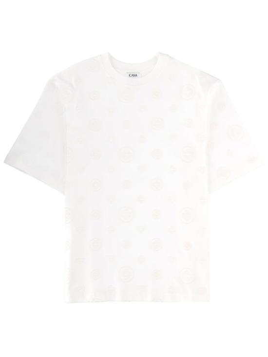 26SS 카사블랑카 반팔 티셔츠 M SP26 JTS 044 05APPLIQUEMONOGRAM White