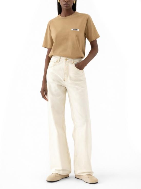 26SS 자크뮈스 그로그랭 로고 솟슬리브 티셔츠 TSW00550AJ0 0029180 Brown - JACQUEMUS