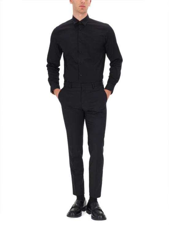  버버리 스트레치 코튼 셔츠 8071799 A1189 Black - BURBERRY