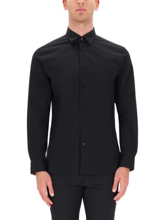  버버리 스트레치 코튼 셔츠 8071799 A1189 Black - BURBERRY