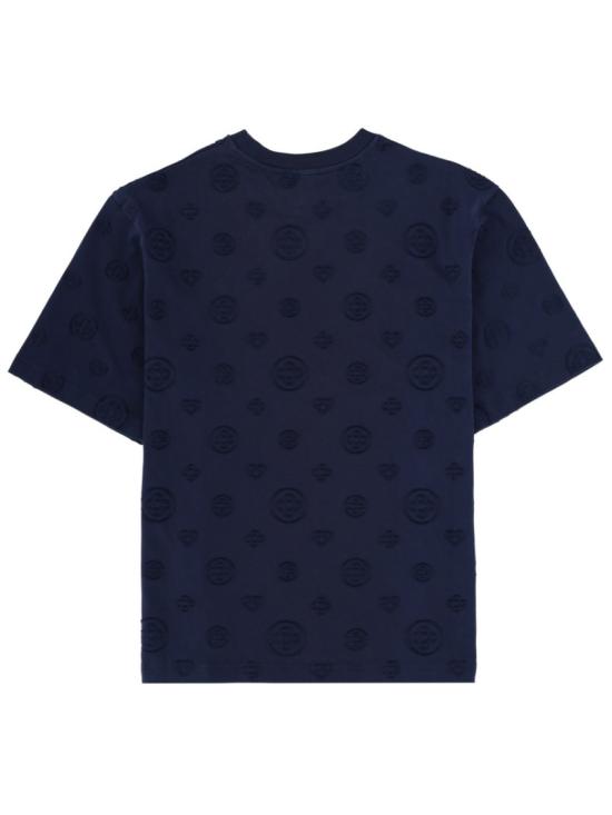 26SS 카사블랑카 반팔 티셔츠 M SP26 JTS 044 03APPLIQUEMONOGRAM Blue - CASABLANCA