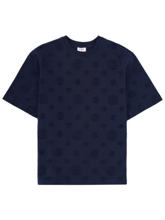 26SS 카사블랑카 반팔 티셔츠 M SP26 JTS 044 03APPLIQUEMONOGRAM Blue