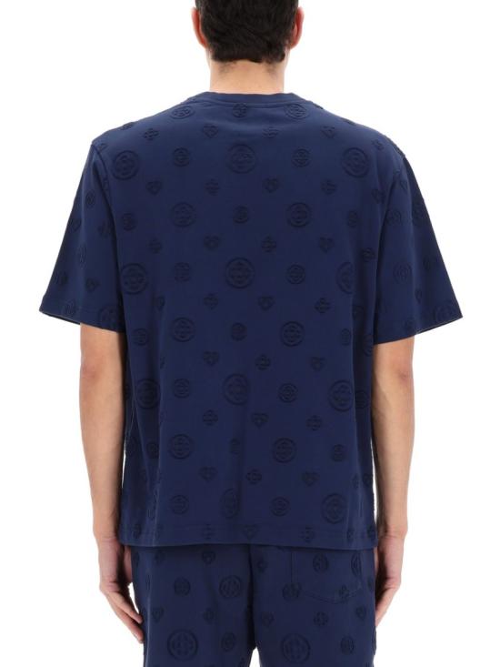 26SS 카사블랑카 반팔 티셔츠 M SP26 JTS 044 03APPLIQUEMONOGRAM Blue - CASABLANCA