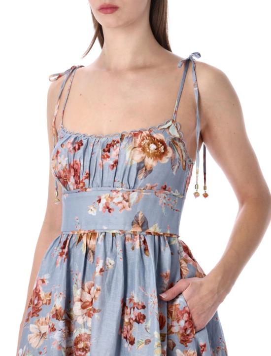 26SS 짐머만 롱 원피스 5826DRS261CFLR Blue - ZIMMERMANN