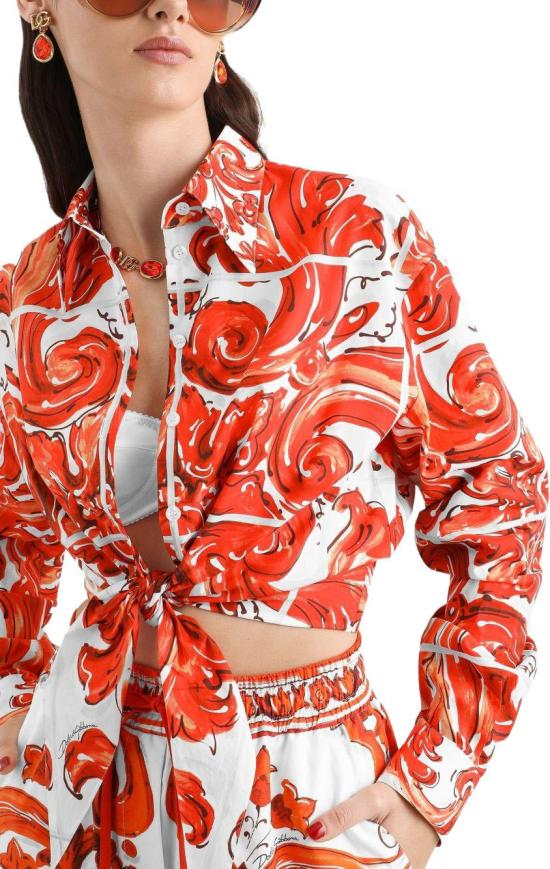 26FW 돌체앤가바나 블라우스 F5S65TGDDRDS9000 ORANGE - DOLCE & GABBANA