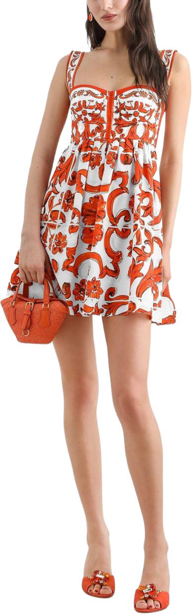26FW 돌체앤가바나 숏 원피스 F6UT1TGDDRLS9000 ORANGE - DOLCE & GABBANA