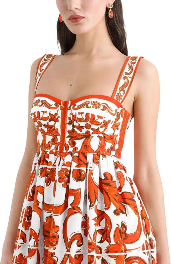 26FW 돌체앤가바나 숏 원피스 F6UT1TGDDRLS9000 ORANGE - DOLCE & GABBANA