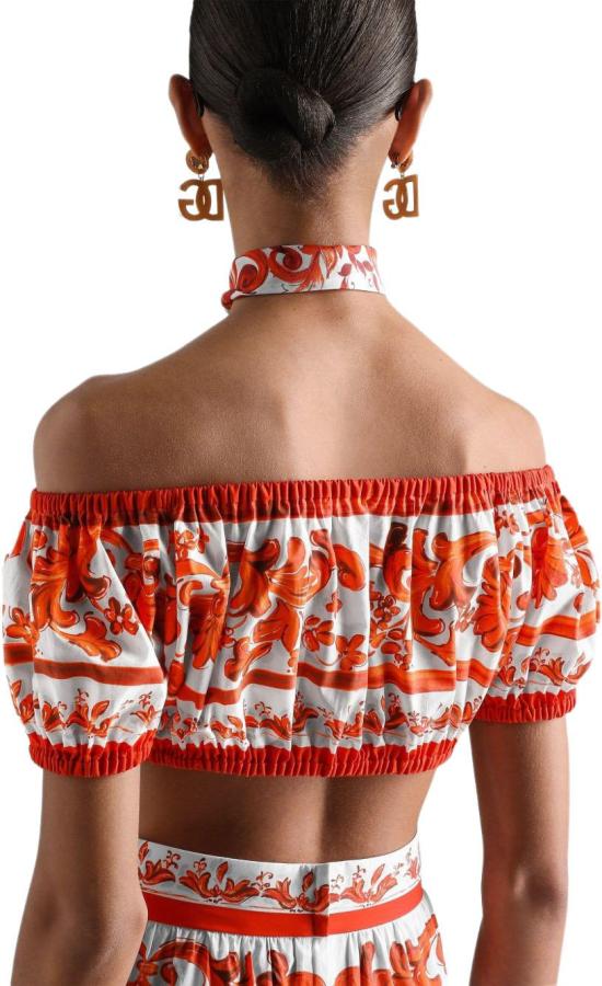 26FW 돌체앤가바나 블라우스 F755RTGDDRLS9000 ORANGE - DOLCE & GABBANA