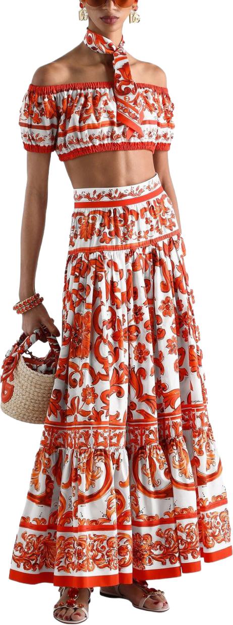 26FW 돌체앤가바나 블라우스 F755RTGDDRLS9000 ORANGE - DOLCE & GABBANA