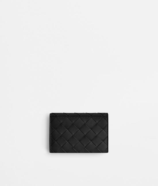 26FW 보테가베네타 인트레치아토 비즈니스 카드 케이스 814657VCPQ38803 Black - BOTTEGA VENETA