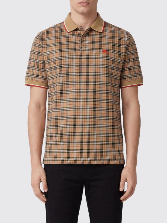 26SS 버버리 체크 코튼 블렌드 폴로 셔츠 8119561 Beige
