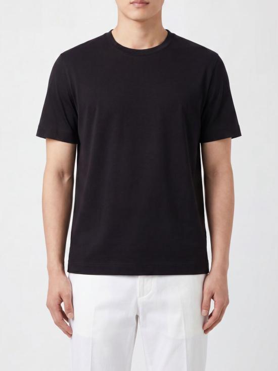 26SS 에르메네질도제냐 반팔 티셔츠 RUH360A3 H765NLK09 Black