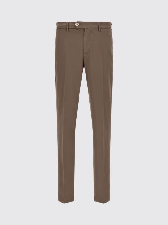 26SS 브루넬로 쿠치넬리 코튼 스트래치 미드 라이즈 슬림 핏 치노 M289LI1770 C6046 Brown - BRUNELLO CUCINELLI